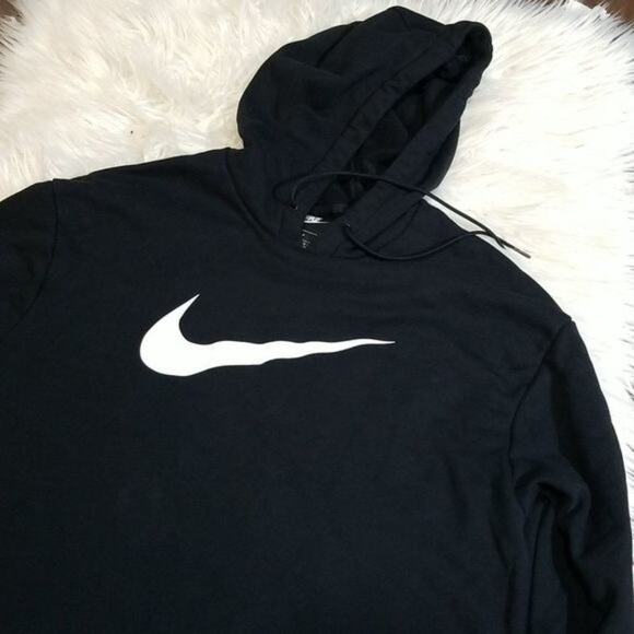 Nike Swoosh Black Hoodie Sweatshirt - Picture 6 of 9